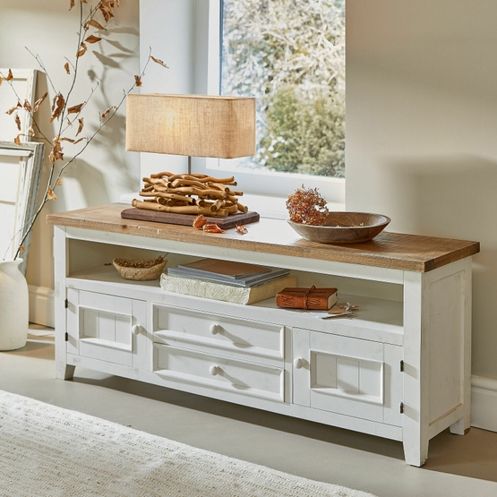 Credenza Yukon bianco antico/marrone